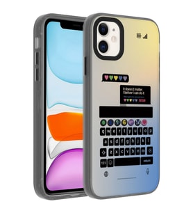 Apple iPhone 12 Kılıf Desenli Dragon Sert Kılıf Klavye