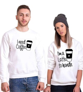 Tshirthane Coffee Sevgili Kombinleri Sweatshirt Kombini (Tek Ürün Fiyatıdır.)