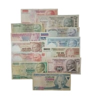 6. 7. Emisyon Kağıt Koleksiyon Para. Antikalar Hobi Hediye Darpane Türk Lirası