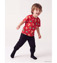LCW baby Kırmızı Desenli Erkek Bebek Pijama Takımı
