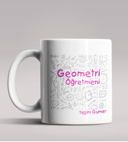 Kişiye Özel Geometri Öğretmeni Tasarımlı Beyaz Renk Kupa Bardak 2