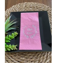 Gümüş Yaldızlı Pembe Afiyet Olsun Peçete