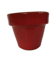 KIRMIZI RENK SIRLI EL YAPIMI TOPRAK SAKSI MİNİ BOY (9*9 CM)