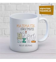 Kişiye Özel İsim Yazılabilir Matematik Öğretmeni Kupa Bardak