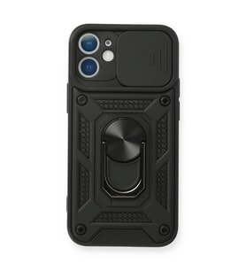 Apple iPhone 11 Kılıf Pars Lens Yüzüklü Silikon - Siyah