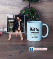 Acil Tıp Teknisyeni Fotoğraflı Dekoratif Taş, Kupa Bardak Beyaz Hediye (Model 1)