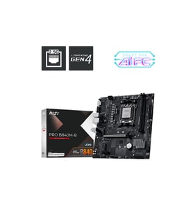 PRO B840M-B DDR5 8000MT/S 1XHDMI 2XM.2 USB-C MATX AM5 ( AM5 9000/8000/7000 SERİLERİ İLE UYUMLU)