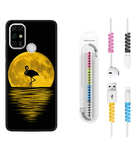 Casper E30 F20 X20 Kılıf Kablo Koruma Spiral Silikon Ay ve Flamingo 1775