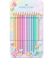 Faber-Castell Parlak Pastel Renkler Kuru Boya Kalemi, 12’Li, Ergonomik Üçgen Gövde, Özel Kelebek Tas (Çok Renkli)