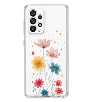 Samsung Galaxy A13 Uyumlu Çiçek Tasarımlı Şeffaf Telefon Kılıfı