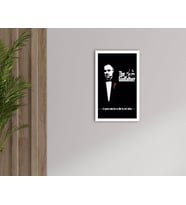 BK Home Godfather Baba Tasarımlı Dekoratif Ahşap Beyaz Çerçeveli Tablo-3