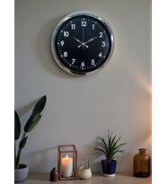 River World Duvar Saati 40 cm  Metal Şık Krom Klasik