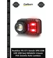 Özel Üretim PeakStar PS571 Sensör XPG COB LED USB Şarj Edilebilir Lityum Pilli Zoomlu Kafa Lambası