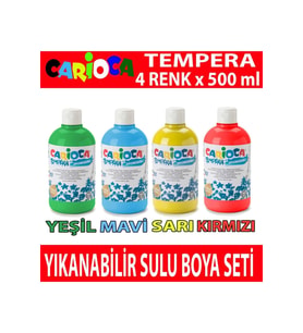 Tempera Yıkanabilir Sulu Boya Seti 4 Renk X 500 Ml.