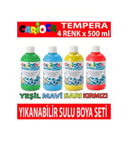 Tempera Yıkanabilir Sulu Boya Seti 4 Renk X 500 Ml.