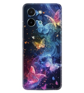 Vivo Y28 Kılıf Boutique Baskılı Resimli Neon Kelebekler Pcode -092