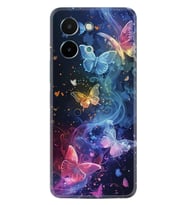 Vivo Y28 Kılıf Boutique Baskılı Resimli Neon Kelebekler Pcode -092
