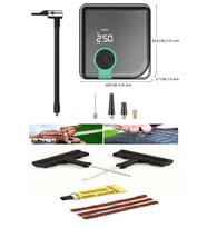 Hava Pompası Şarjlı Taşınabilir Basınç Göstergeli Kompresör Powerbank Lastik Şişirme Pompa Kit Hediy