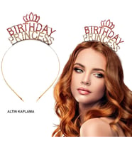 Birthday Princess Kristal Taç – Altın Kaplama