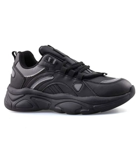 Trendyshose 2108 Kadın Kalın Taban Rahat Spor Ayakkabı (Siyah)
