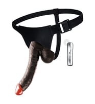 Hızlı Express Belden Bağlamalı 22 CM Titreşimli  Siyahi Vibratör Penis