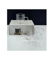 Paşabahçe D001 Deli Glass Kulplu Cam Bardak 130cc 4 Lü (Şeffaf)