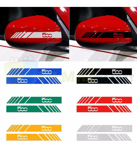 Fiat 500 Yan Dikiz Ayna Şerit Oto Sticker Etiket Yapıştırma Çıkartma 3 Çift ( 20 X 2 Cm Ölçü )