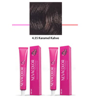 2 li Set Premium 4.35 Karamel Kahve - Kalıcı Krem Saç Boyası 2 X 50 g Tüp