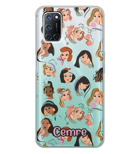Oppo Disney Girls Tasarımlı Şeffaf Telefon Kılıfı