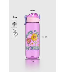 Renga Wave Desenli 630 ml Tritan Çocuk Matara 912166 Mavi (Lila)