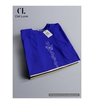 Nevermind Unisex Butterfly Flower Özel Tasarım - Oversize T-Shirt (Mavi)