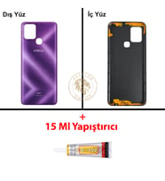 Infinix Note 10 Mor Uyumlu Arka Kapak + B7000 Yapıştırıcı Arka Cam Batarya Pil Kapağı Lazer Kesim