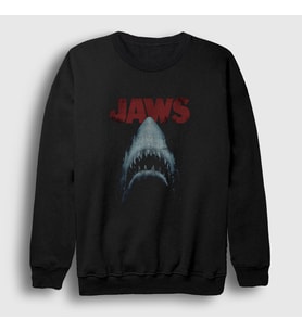 Presmono Unisex Siyah Shark Film Jaws Sweatshirt 372781tt