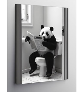 Kanvas Tablo Panda Ve Gazete Keyfi