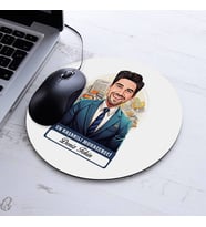 Kişiye Özel Hediye Karikatürlü En İyi Erkek Muhasebeci Mousepad