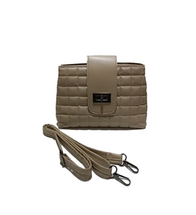 ELNES Kadın Vizon Kapitone Kare Desenli Astarlı El ve Omuz Çanta