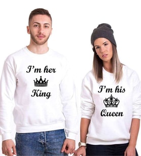 Tshirthane I'm Her King Queen Sevgili Kombinleri Sweatshirt Kombini (Tek Ürün Fiyatıdır.)
