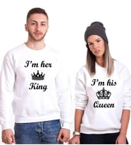 Tshirthane I'm Her King Queen Sevgili Kombinleri Sweatshirt Kombini (Tek Ürün Fiyatıdır.)
