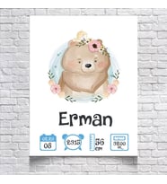 Sevimli Ayıcık Temalı Yaş Panosu 2