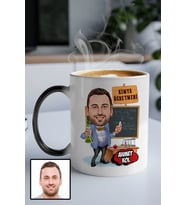 Erkek Kimya Öğretmenine Hediye Karikatürlü Sihirli Kupa Bardak