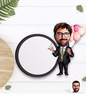 BK Gift Kişiye Özel Erkek Doğum Günü Karikatürlü Ahşap Bardak Altlığı-3