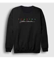 Presmono Unisex Siyah Sign Beatles John Lennon Sweatshirt 35289tt