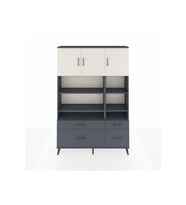 Arges Dolap 10 Raflı 4 Çekmeceli 3 Kapaklı 132x30x195 Antrasit-Aytaşı/Antrasit