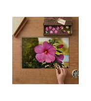 Gülhatmi Çiçeği- Pembe Çiçek Tasarımı 240 parça Ahşap Puzzle Ahşap Kutuda MP00053