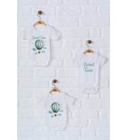 Pia Baby Premium %100 Pamuk İsme Özel Organik Baskılı Üçlü Set Çıtçıtlı Bebek Body Zıbın Modelleri 5023-18 (Ekru)
