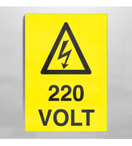 220 Volt Uyarı Levhası 30x40cm (Karışık)