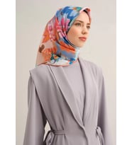 Armine Sura İpek Eşarp 9334 - 08 Krem Karışık Desen