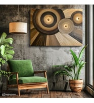Yatay Kanvas Tablo Dairesel Soyut Formlar Modern Sanat Tablosu Ev Ofis Duvar Dekoru