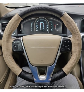 Volvo S60 2014 Araca Özel Direksiyon Kılıfı (SOFT NOKTA KARBON) (Karışık)
