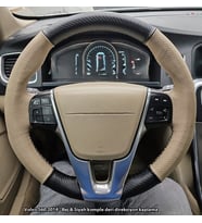 Volvo S60 2014 Araca Özel Direksiyon Kılıfı (SOFT NOKTA KARBON) (Karışık)